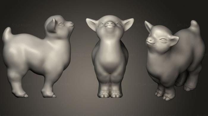 Статуэтки животных (Самодовольный Козел, STKJ_1475) 3D модель для ЧПУ станка